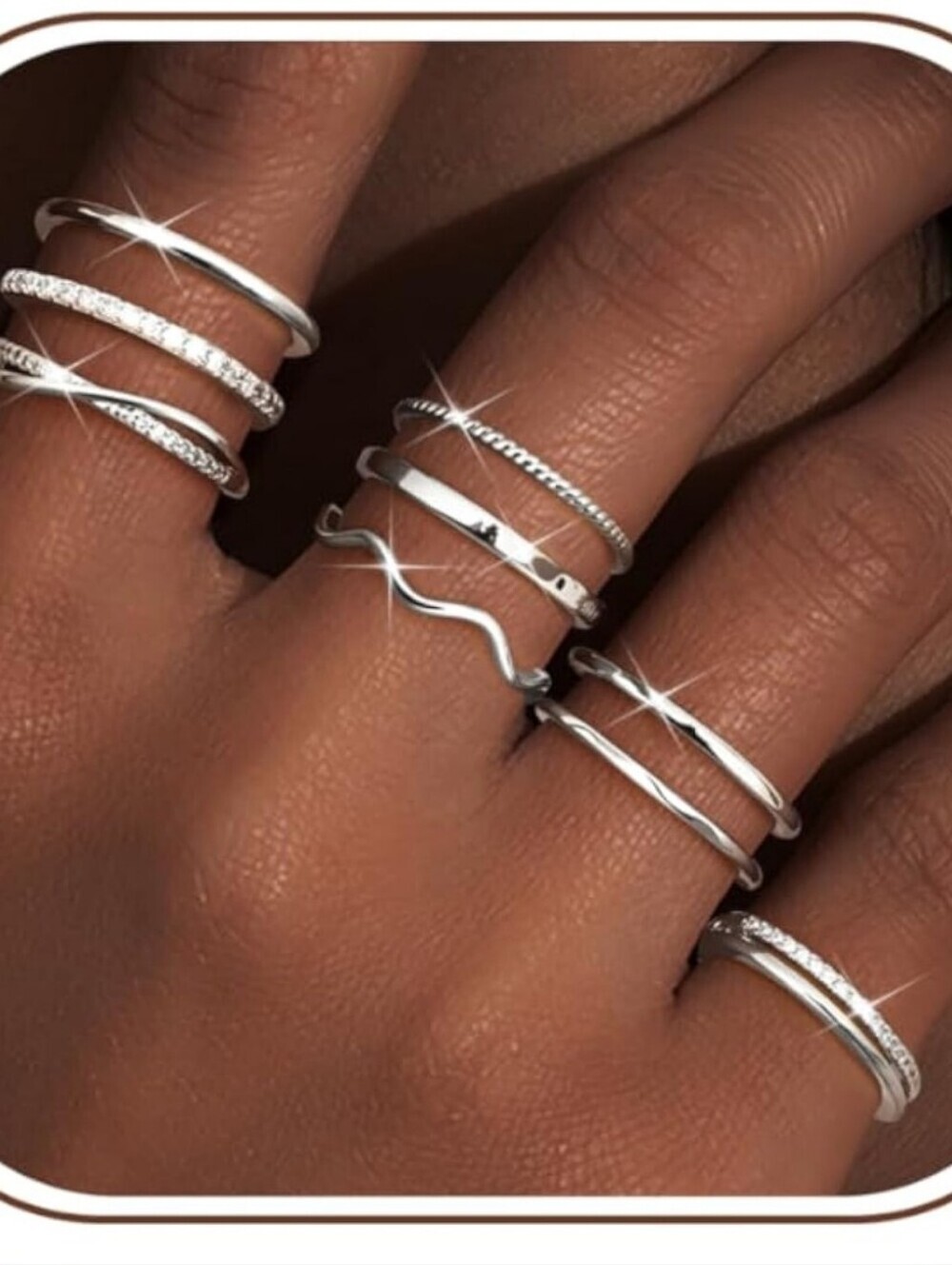 Gold Or Silver Tone Stacking Ring Set